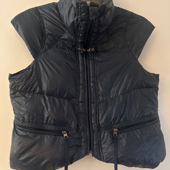 RLX Ralph Lauren Women's XS Blue Full Zip Cropped Vest , Zip Pockets - Picture 3 of 10